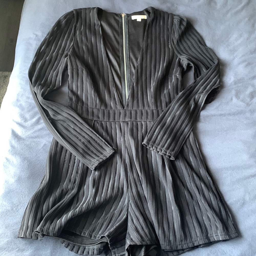 Black deep v romper